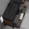 Modern Bathroom Vanity, Walnut, 48